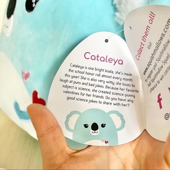 NWT Squishmallows Valentines Koala + Clip on - Picture 2 of 5